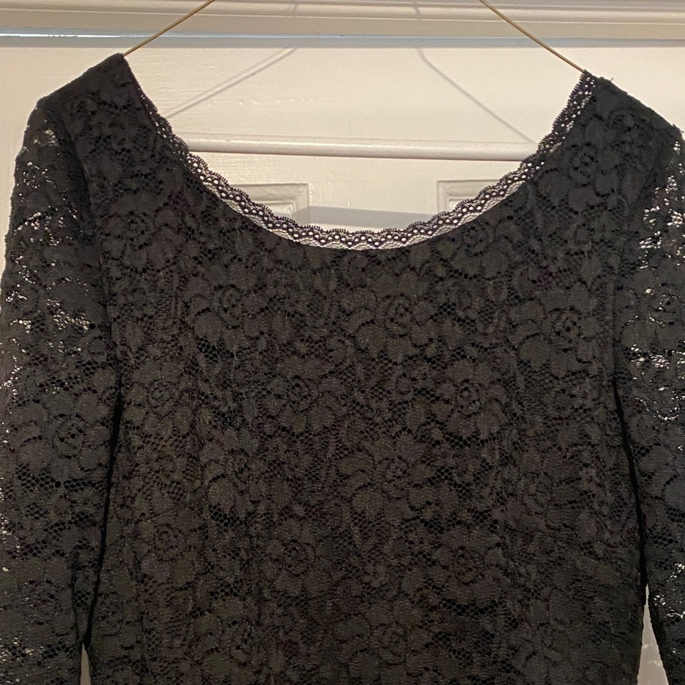 Eliza J Chic Black Lace Long Sleeve Dress size 10 - Picture 3 of 5